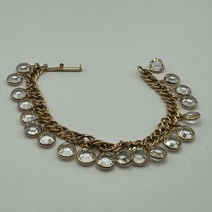 Vintage Chain Bracelet with Dangling Crystals